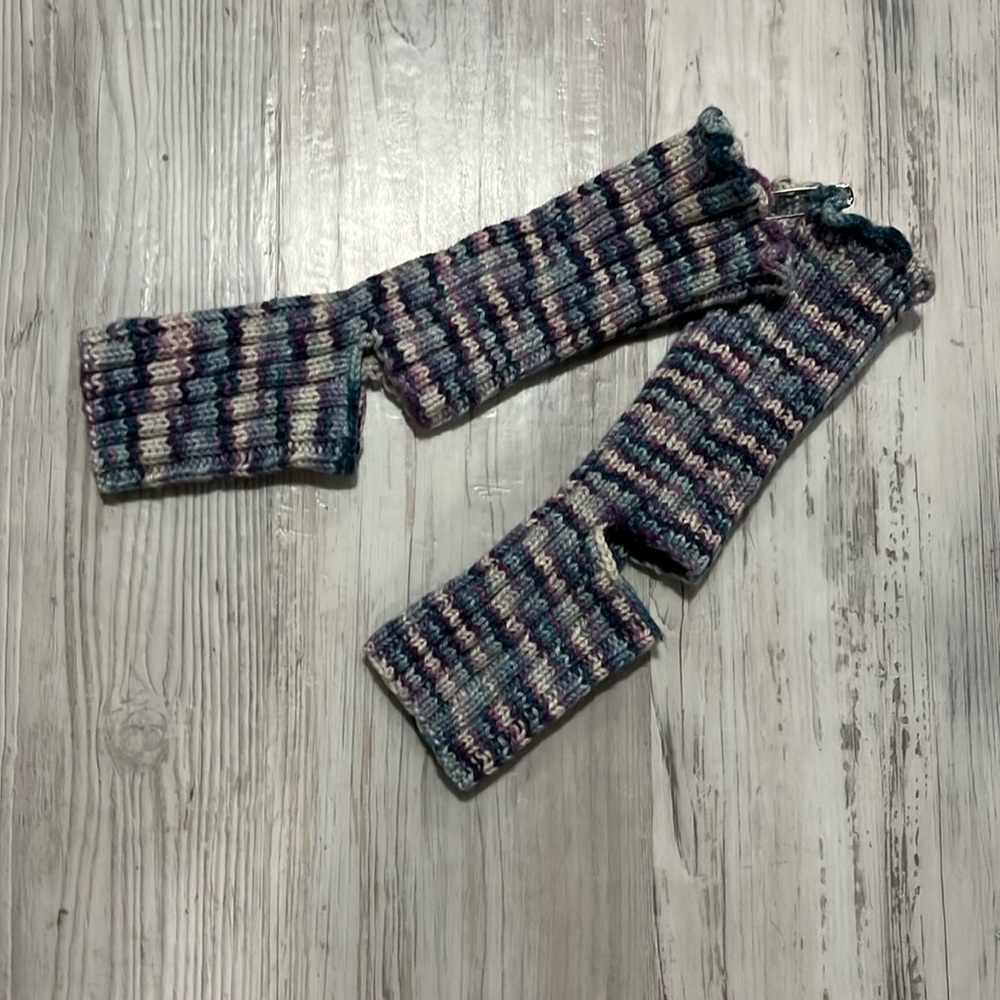 Hand knit yoga socks.